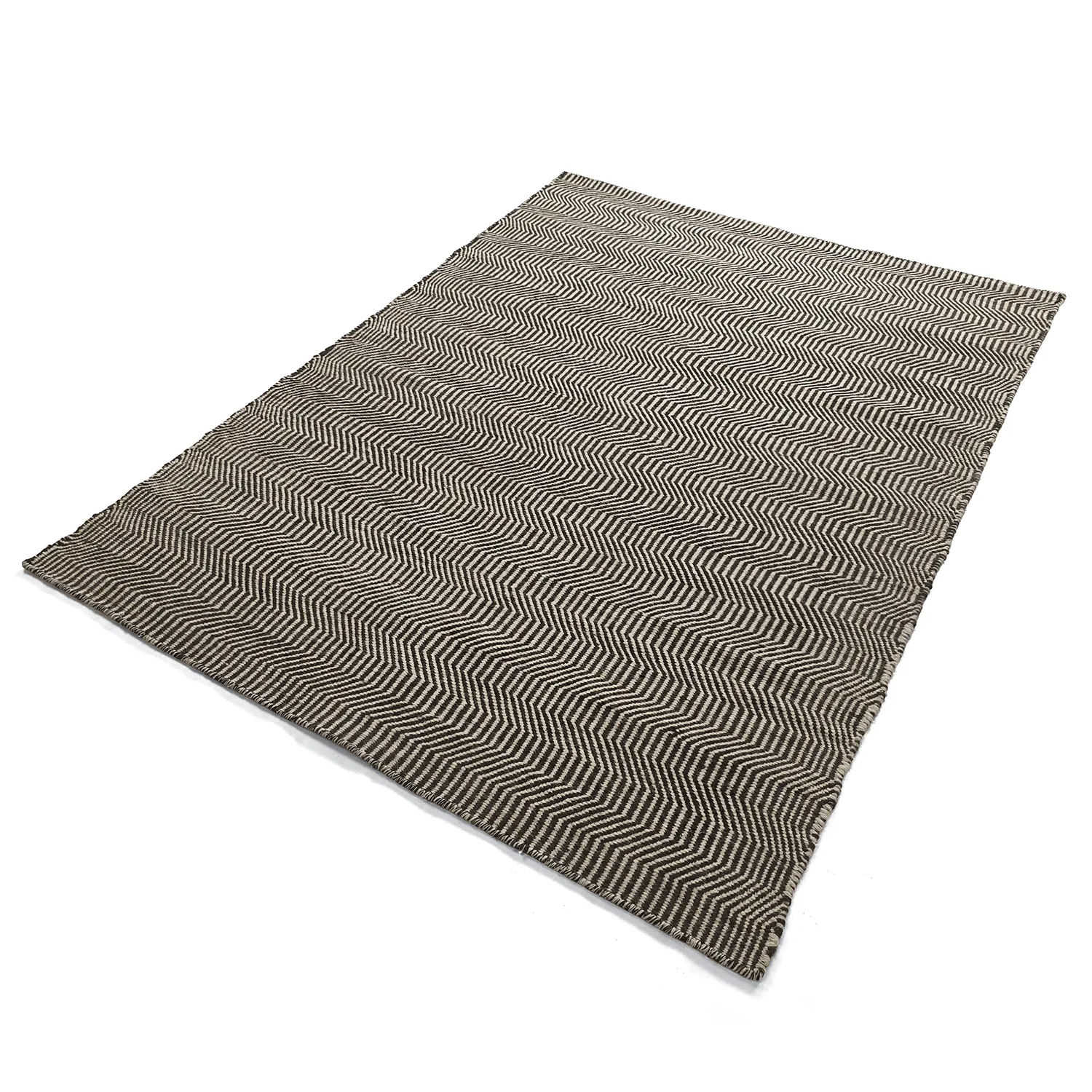 Uldtæppe - Larkana (beige/sort)