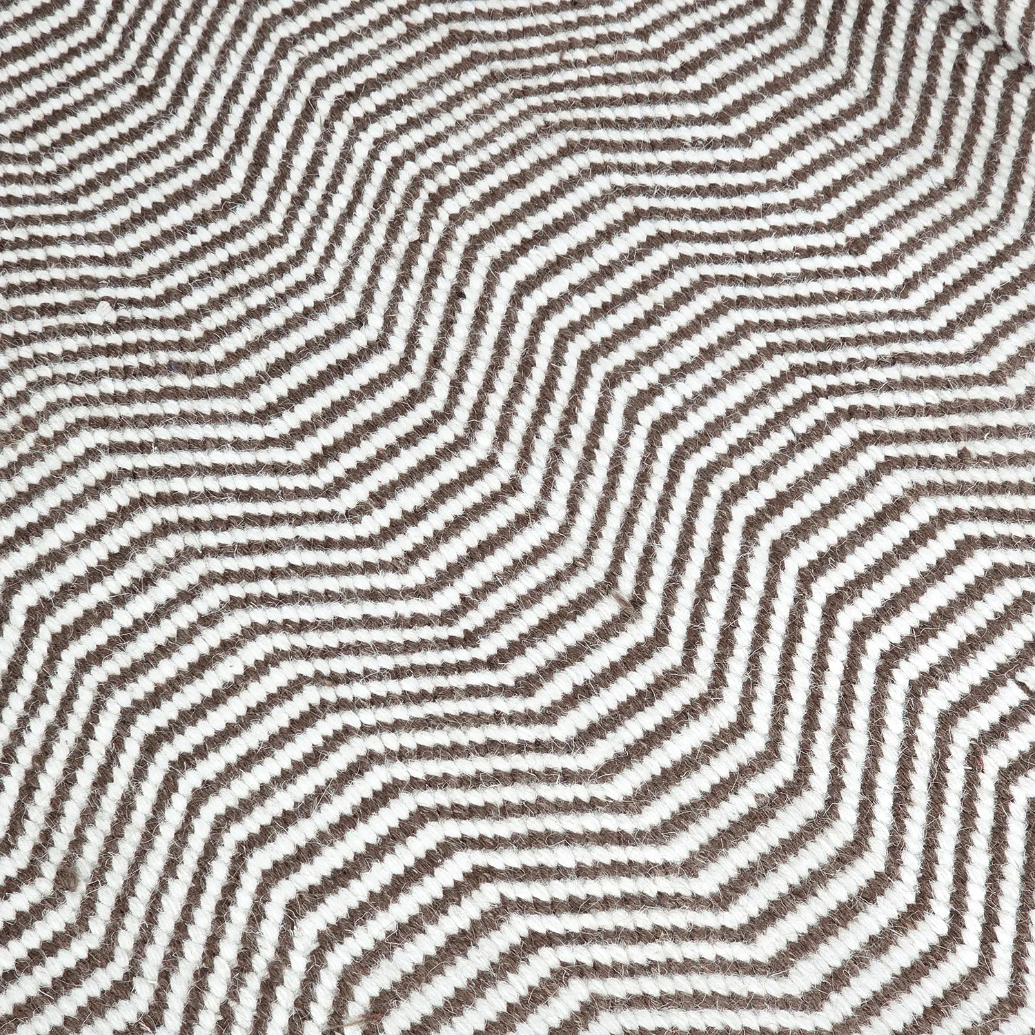 Uldtæppe - Larkana (brun/hvid)