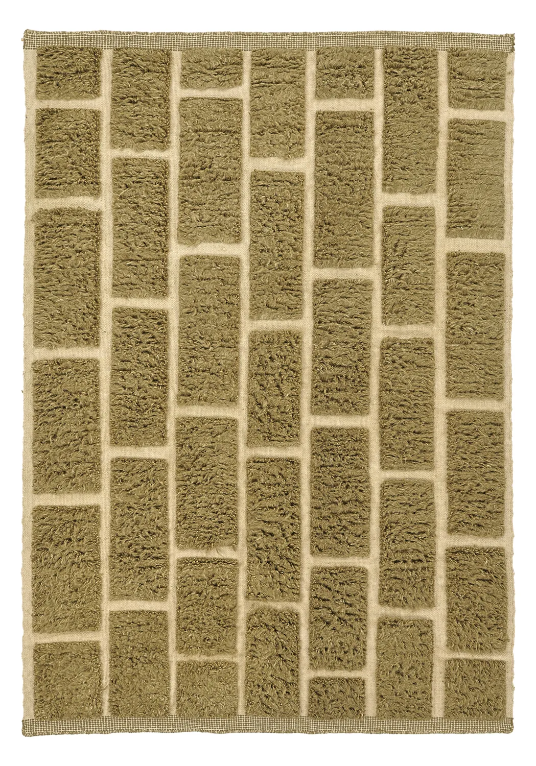 Ryatæpper - Leknes Hand Woven Wool Shaggy (grøn)