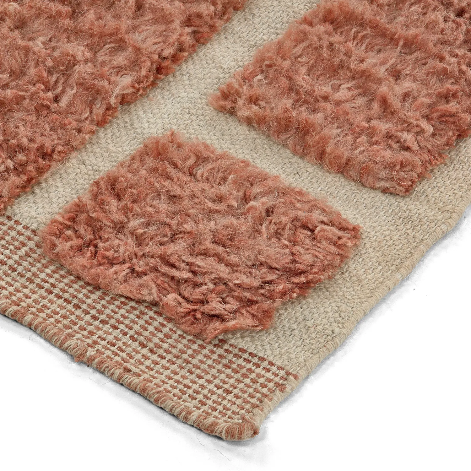 Ryatæpper - Leknes Hand Woven Wool Shaggy (terracotta)