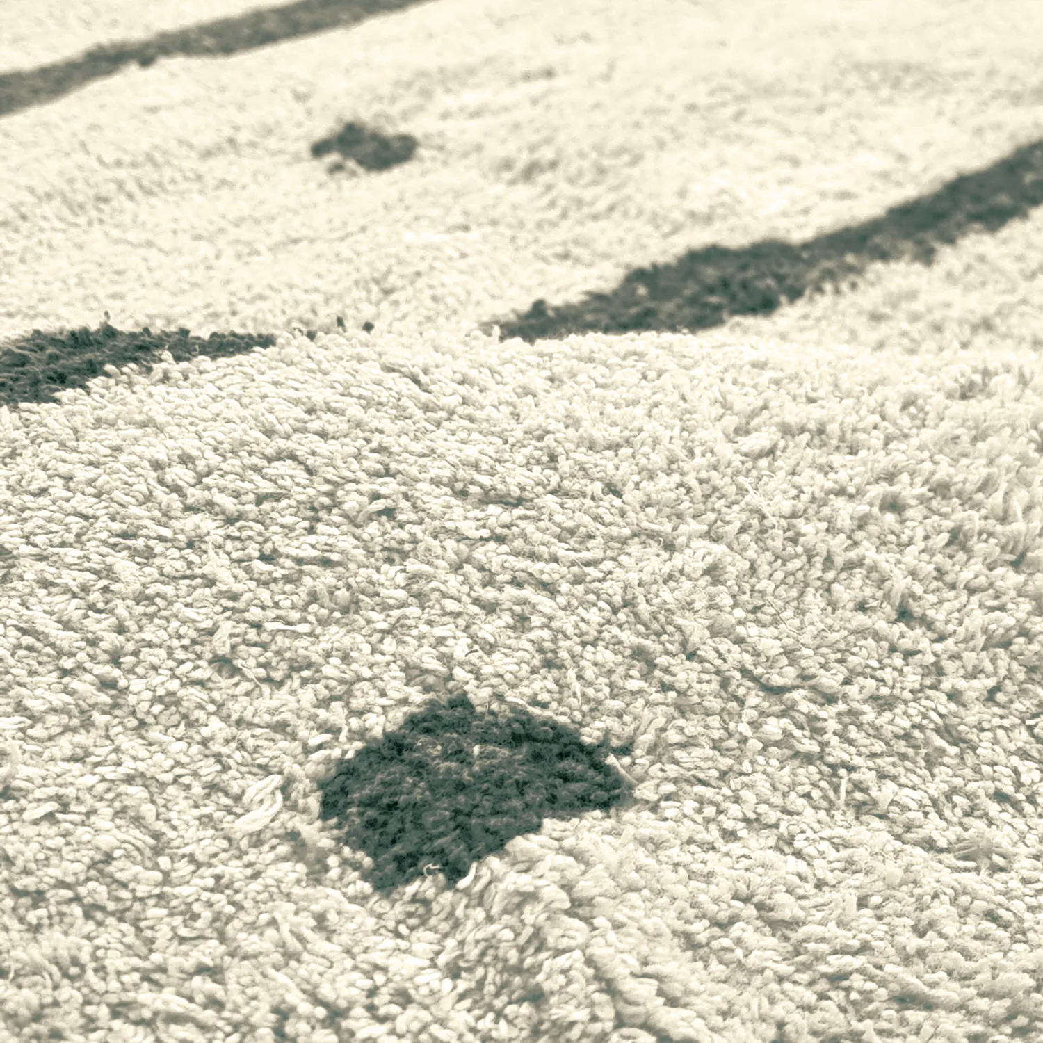 Rundt tæppe - Leora Natural Cotton Shaggy (beige/grøn)