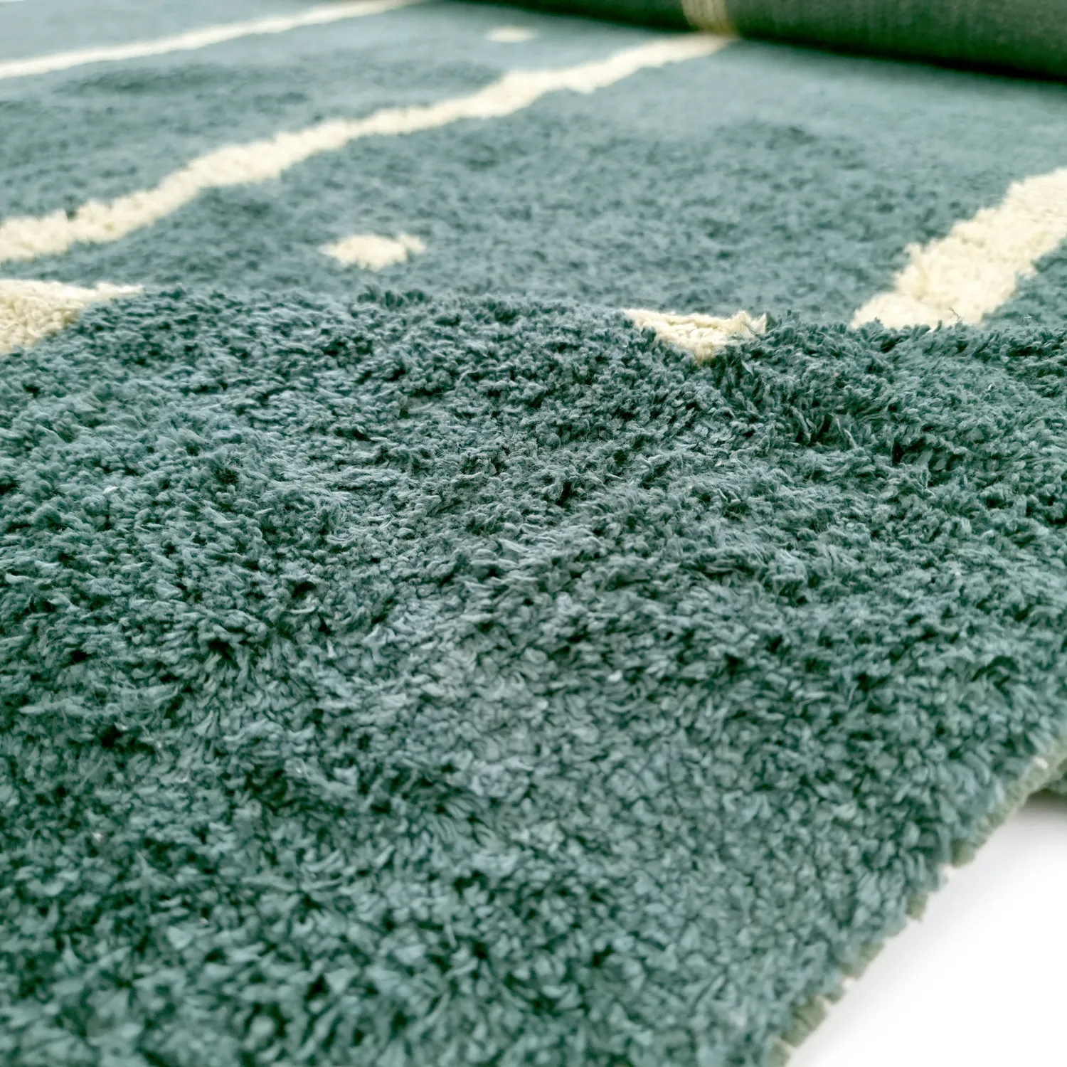 Ryatæpper - Leora Natural Cotton Shaggy (grøn)