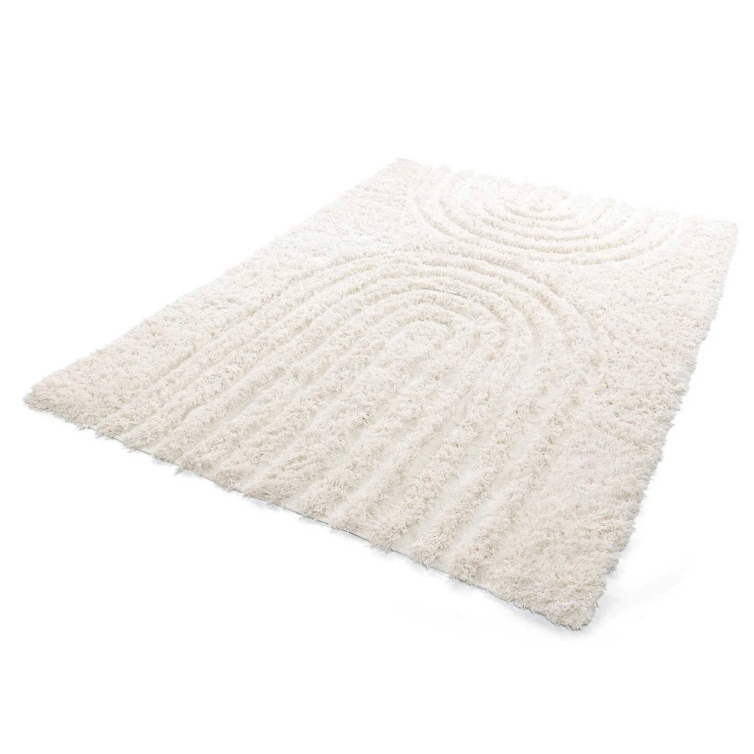Ryatæpper - Lindos Natural Cotton Shaggy (hvid)