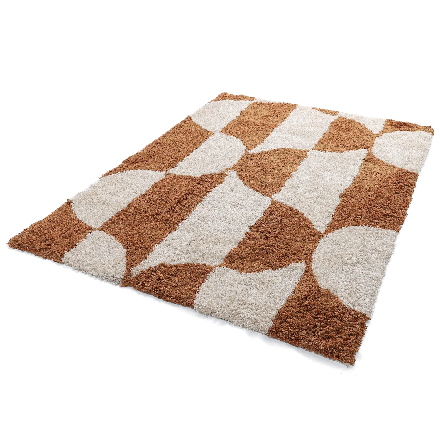 Ryatæpper - Kalymnos Natural Cotton Shaggy (offwhite/okker)
