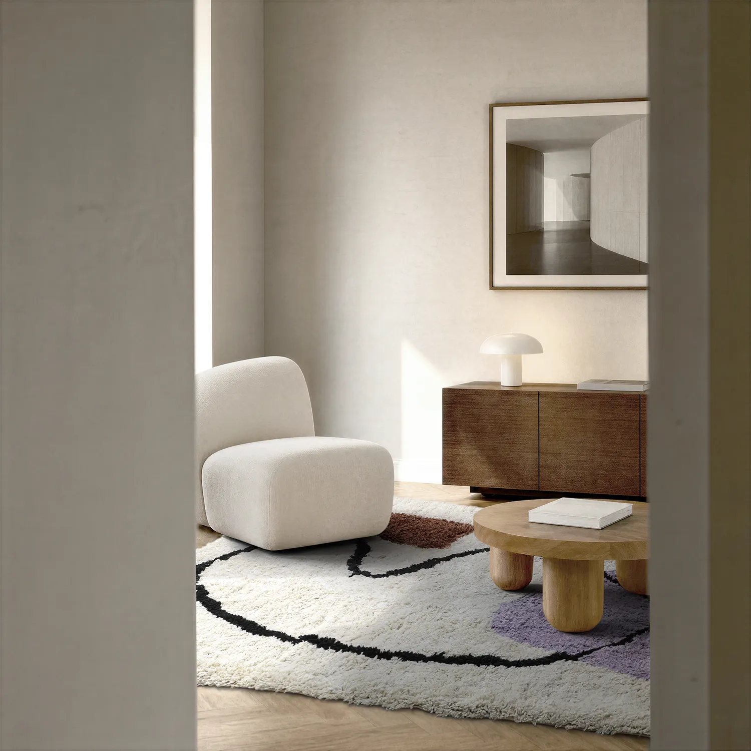 Ryatæpper - Naousa Natural Cotton Shaggy (multi)