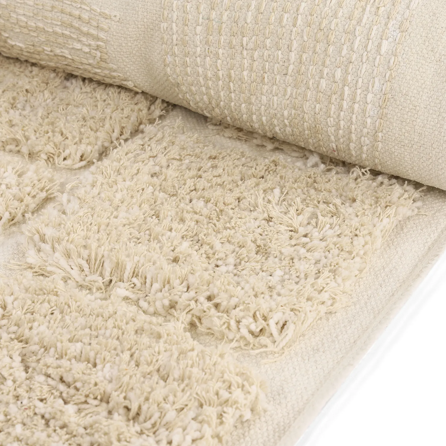 Ryatæpper - Otranto Natural Cotton Shaggy (off-white)