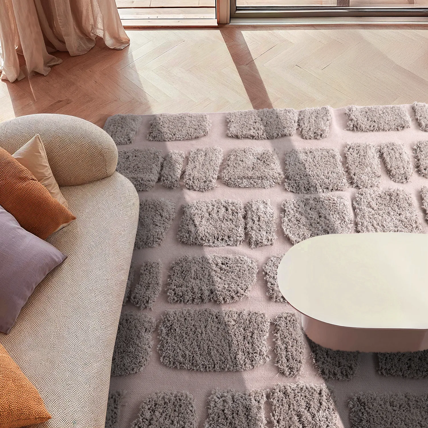 Ryatæpper - Otranto Natural Cotton Shaggy (taupe)