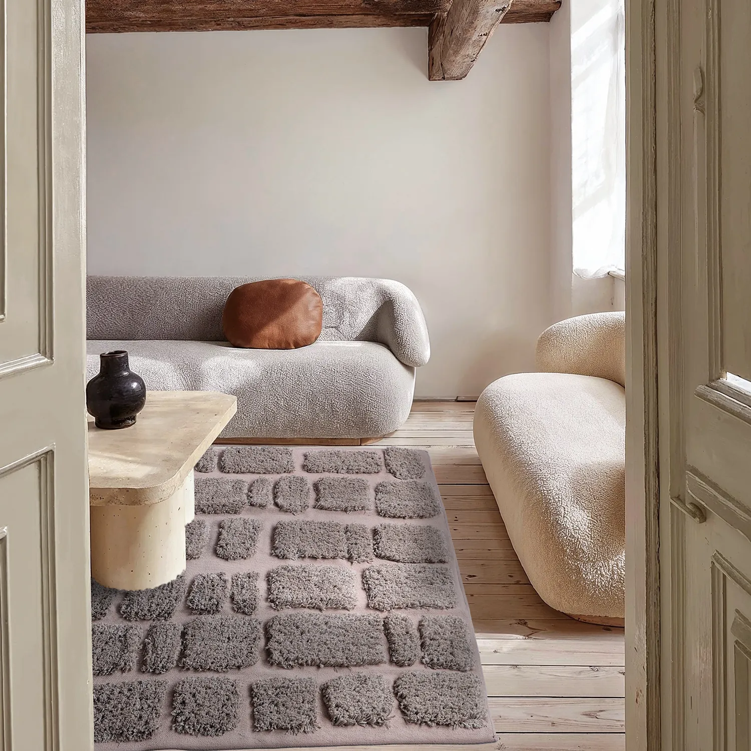 Ryatæpper - Otranto Natural Cotton Shaggy (taupe)