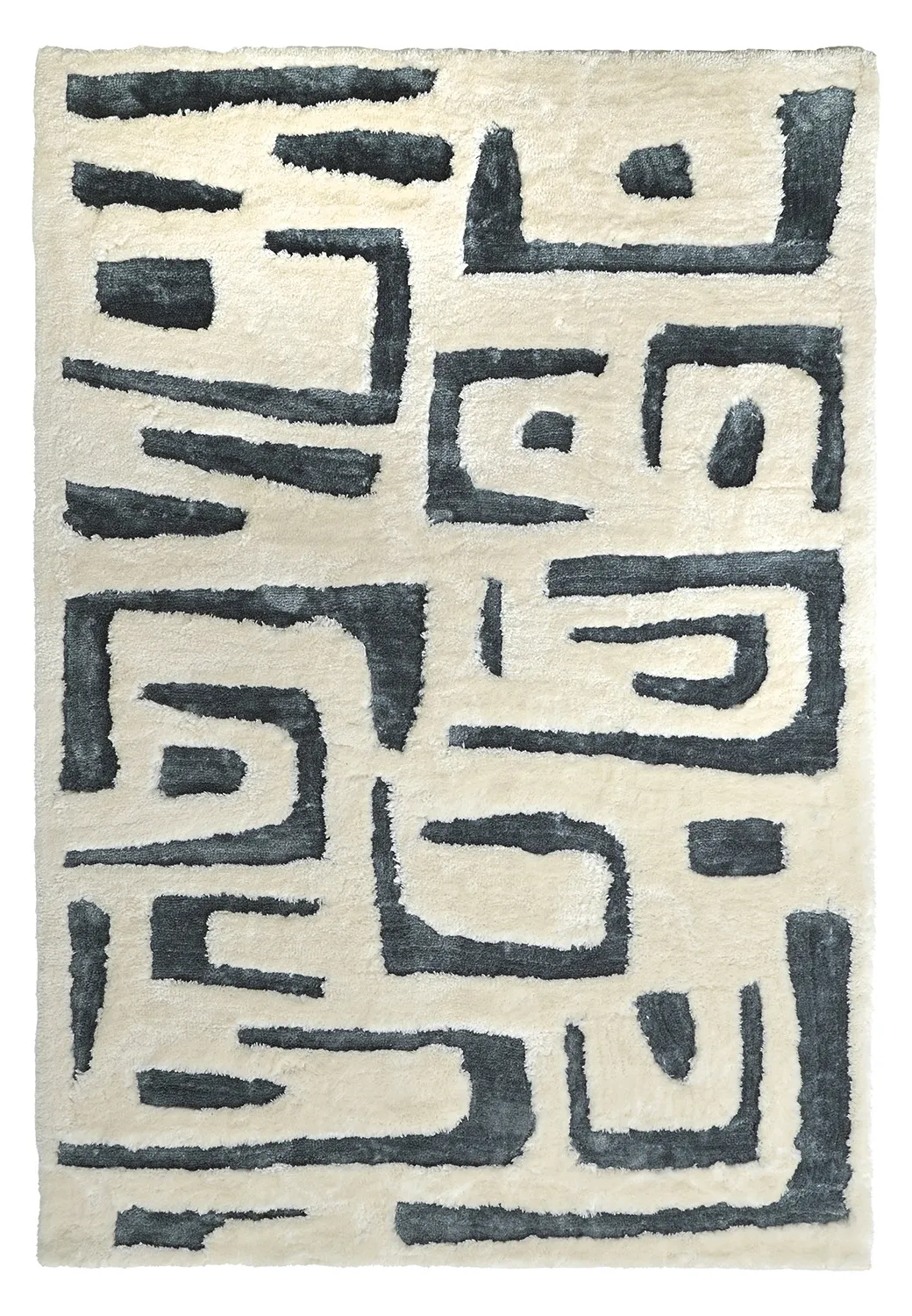 Ryatæpper - Palmyra (hvid/marineblå)