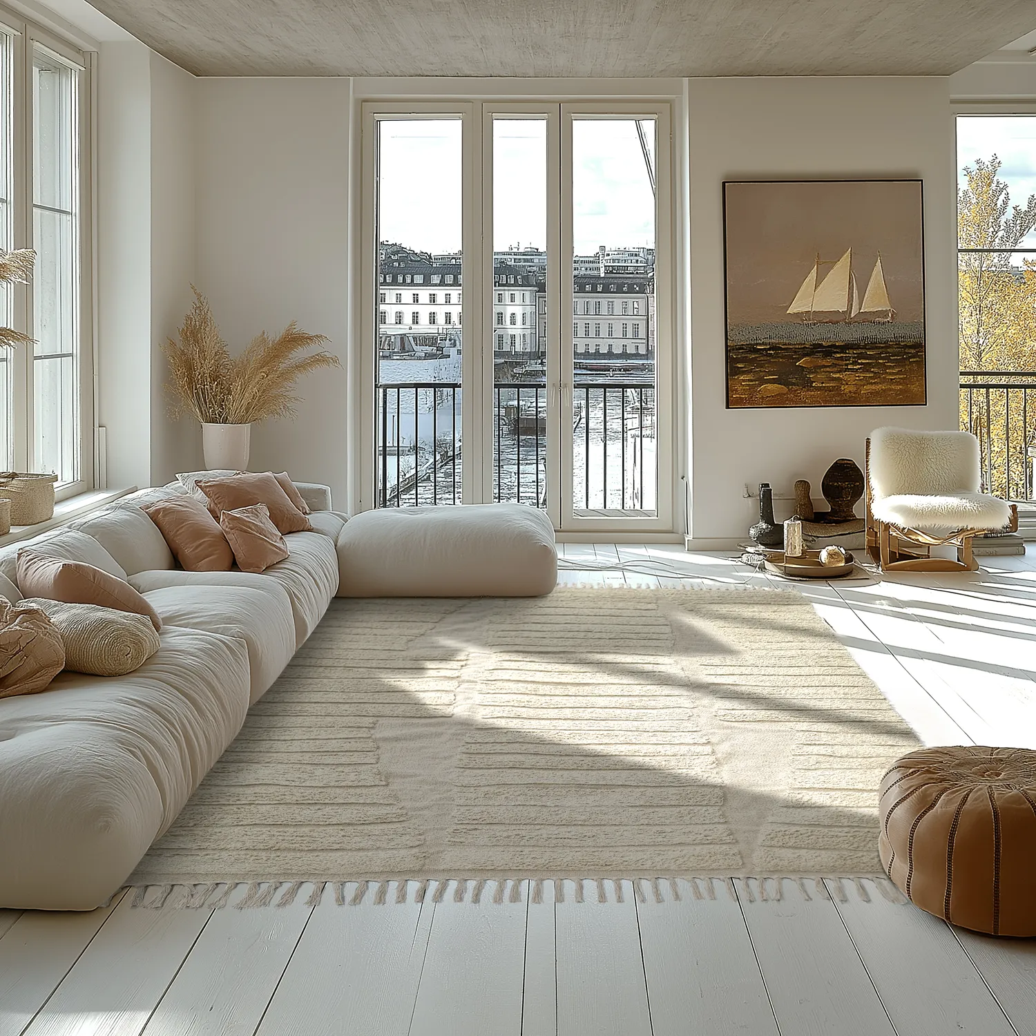 Ryatæpper - Rani Natural Cotton Shaggy (beige)