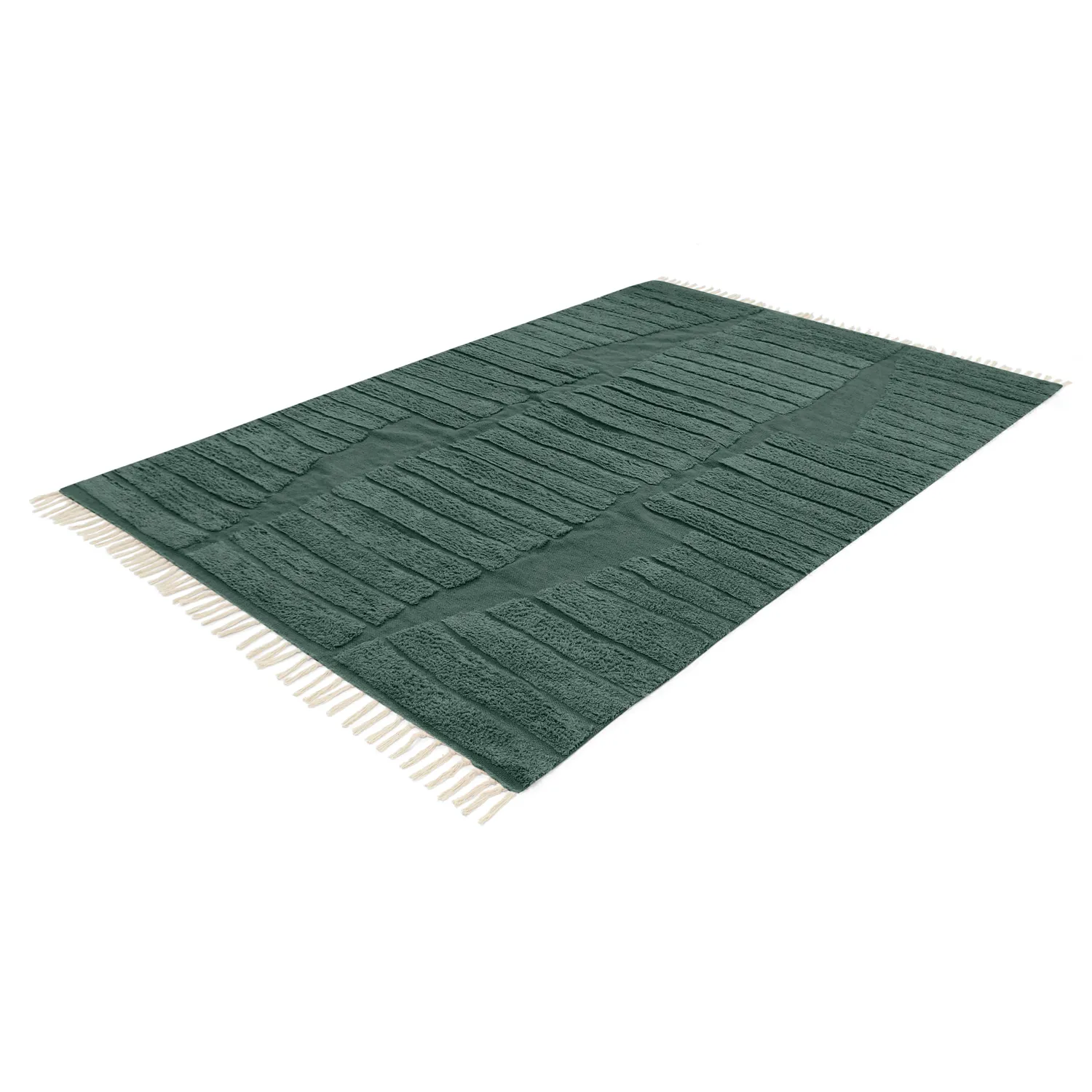 Ryatæpper - Rani Natural Cotton Shaggy (grøn)