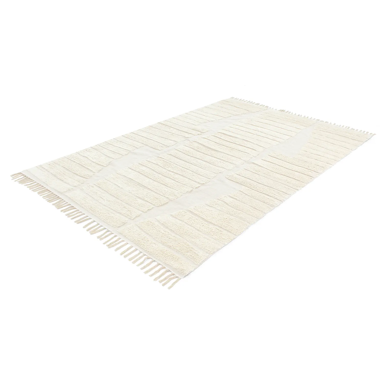 Ryatæpper - Rani Natural Cotton Shaggy (off-white)