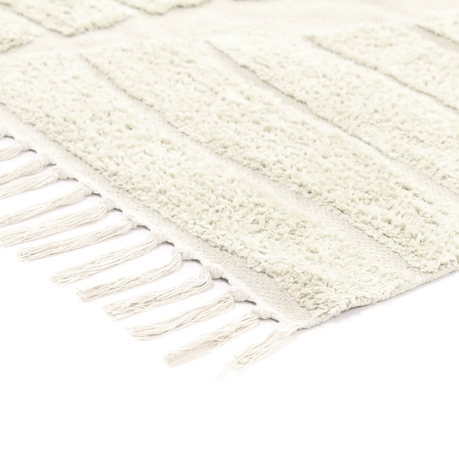 Ryatæpper - Rani Natural Cotton Shaggy (off-white)