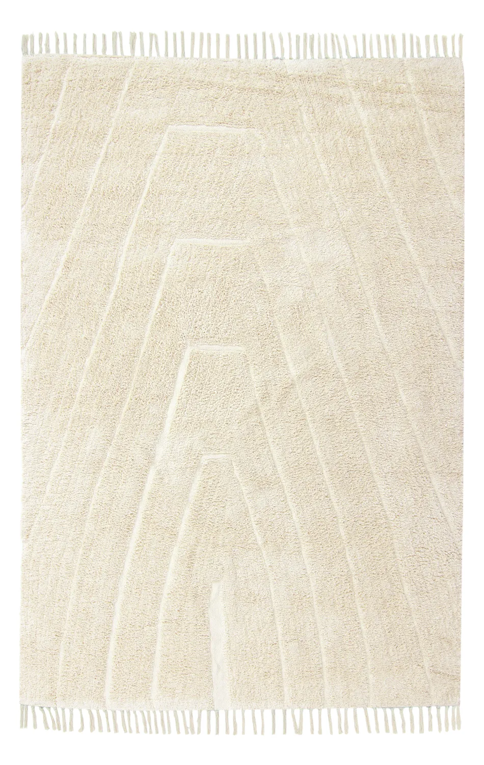 Ryatæpper - Sivia Natural Cotton Shaggy (off-white)