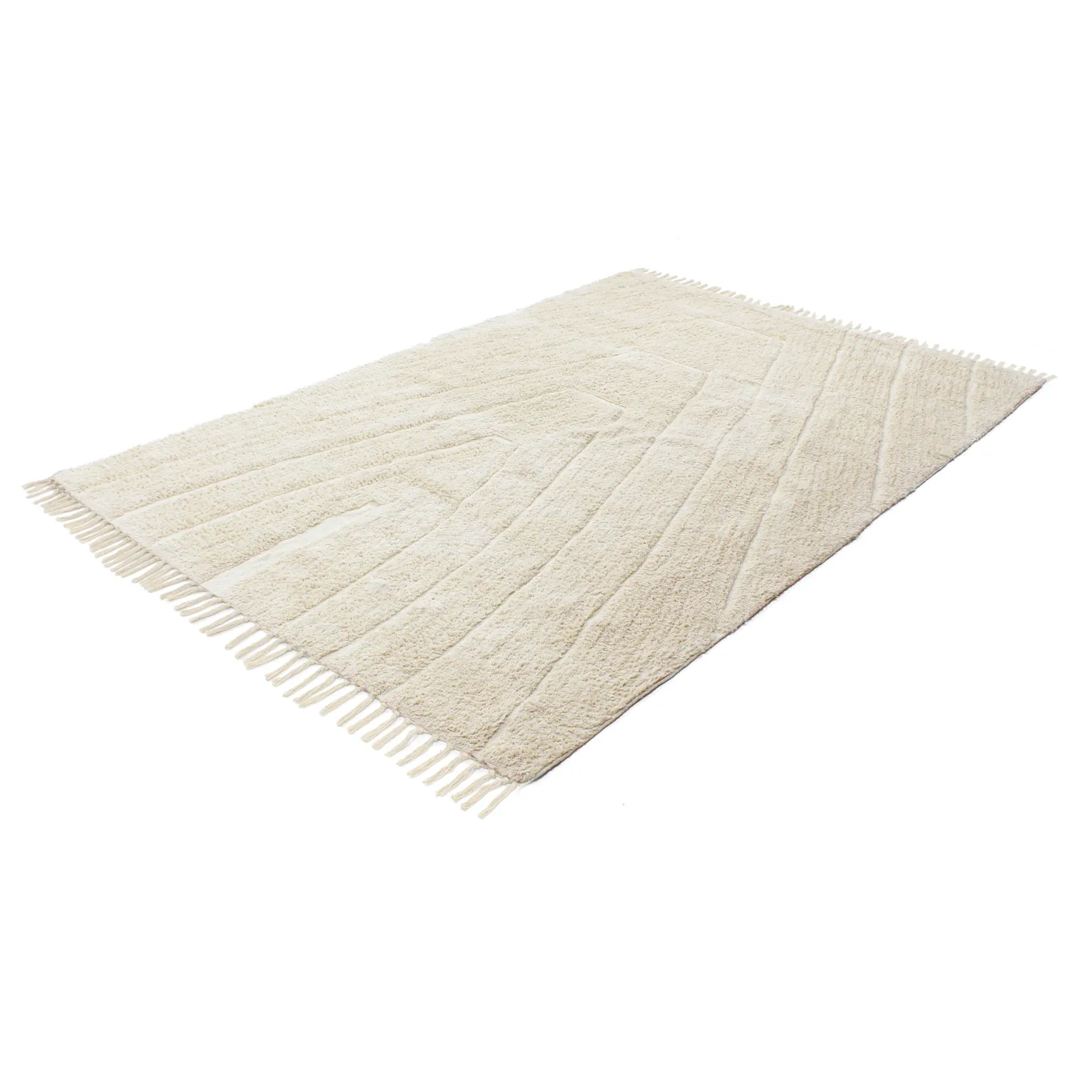 Ryatæpper - Sivia Natural Cotton Shaggy (off-white)