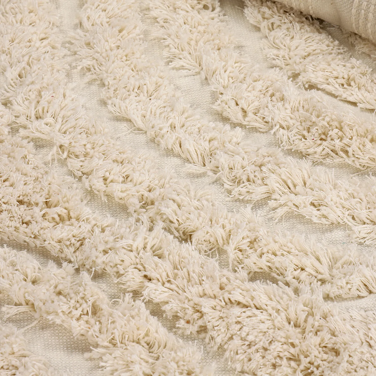 Ryatæpper - Sivota Natural Cotton Shaggy (off-white)