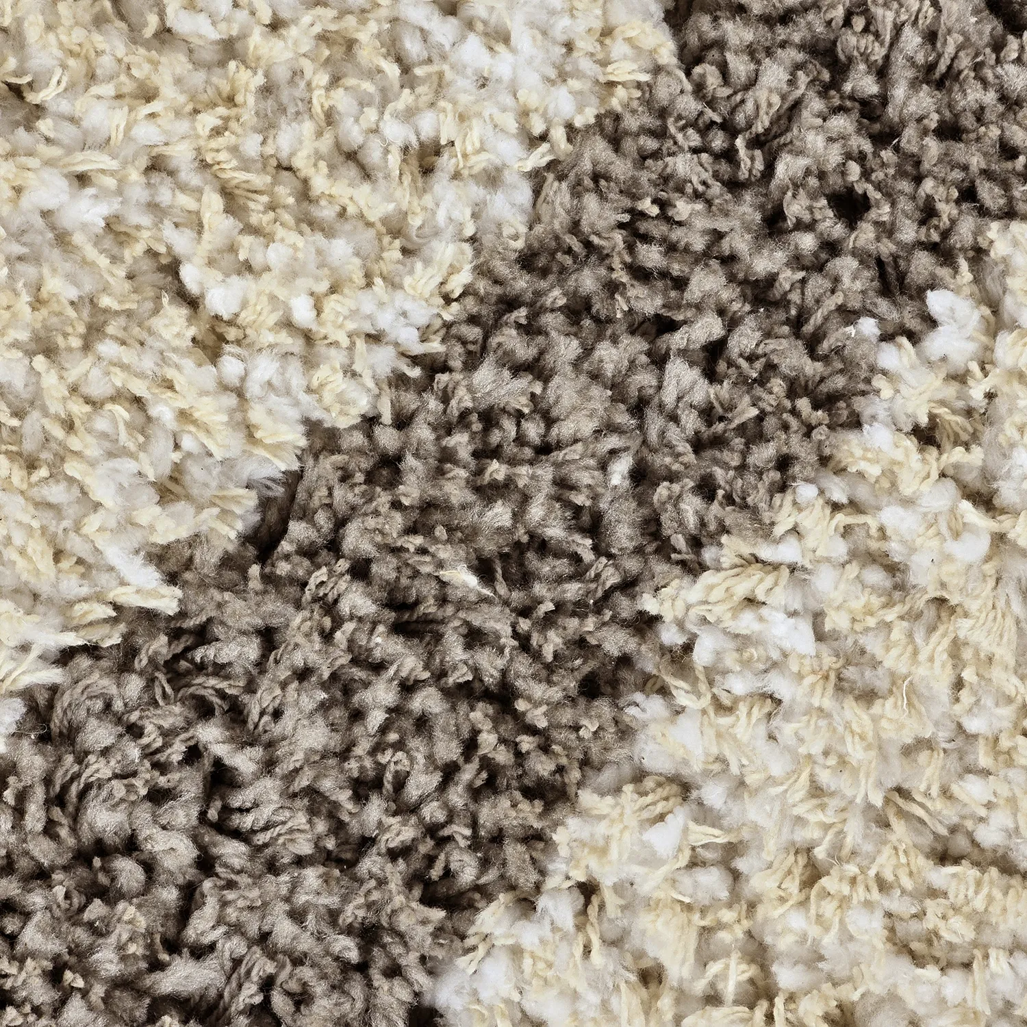 Ryatæpper - Thira Stripe Cotton Shaggy (creme/taupe)