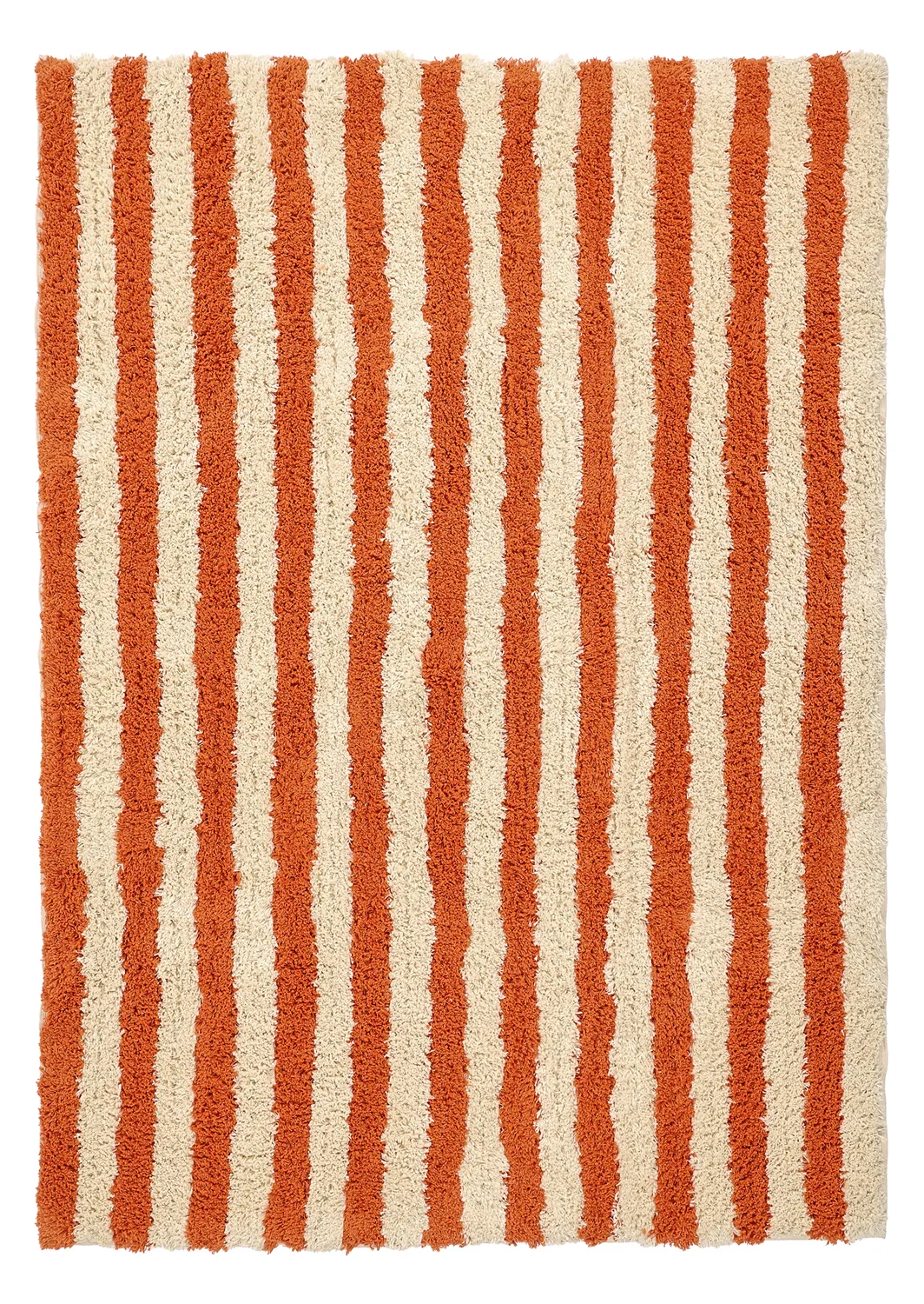Ryatæpper - Thira Stripe Cotton Shaggy (lysegul/lys orange)