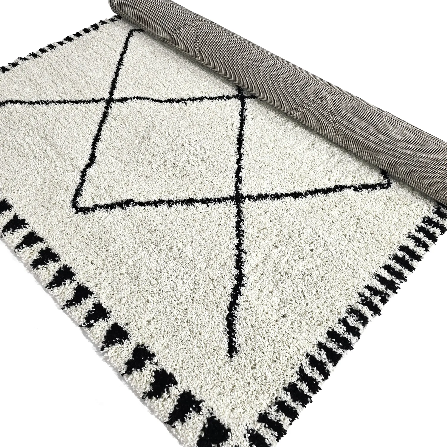 Ryatæpper - Tiznit (hvid/sort)