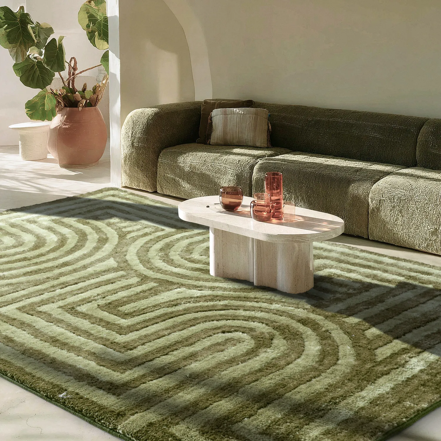 Ryatæpper - Volos (grøn)