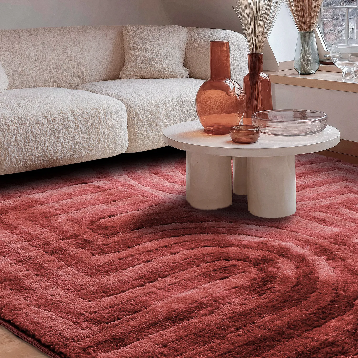 Ryatæpper - Volos (rød/rosa)