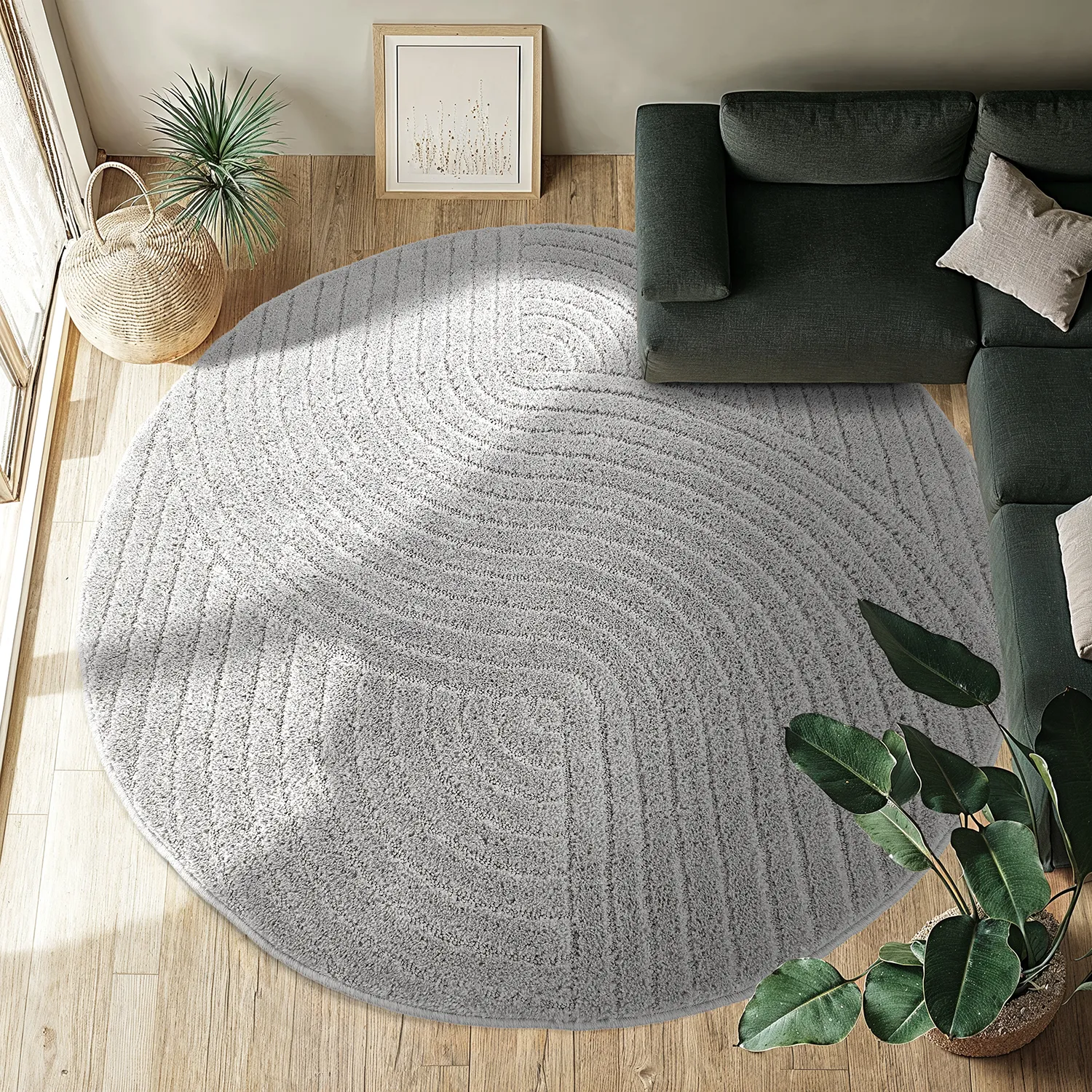 Runde tæpper - Wendy (lysegrå)