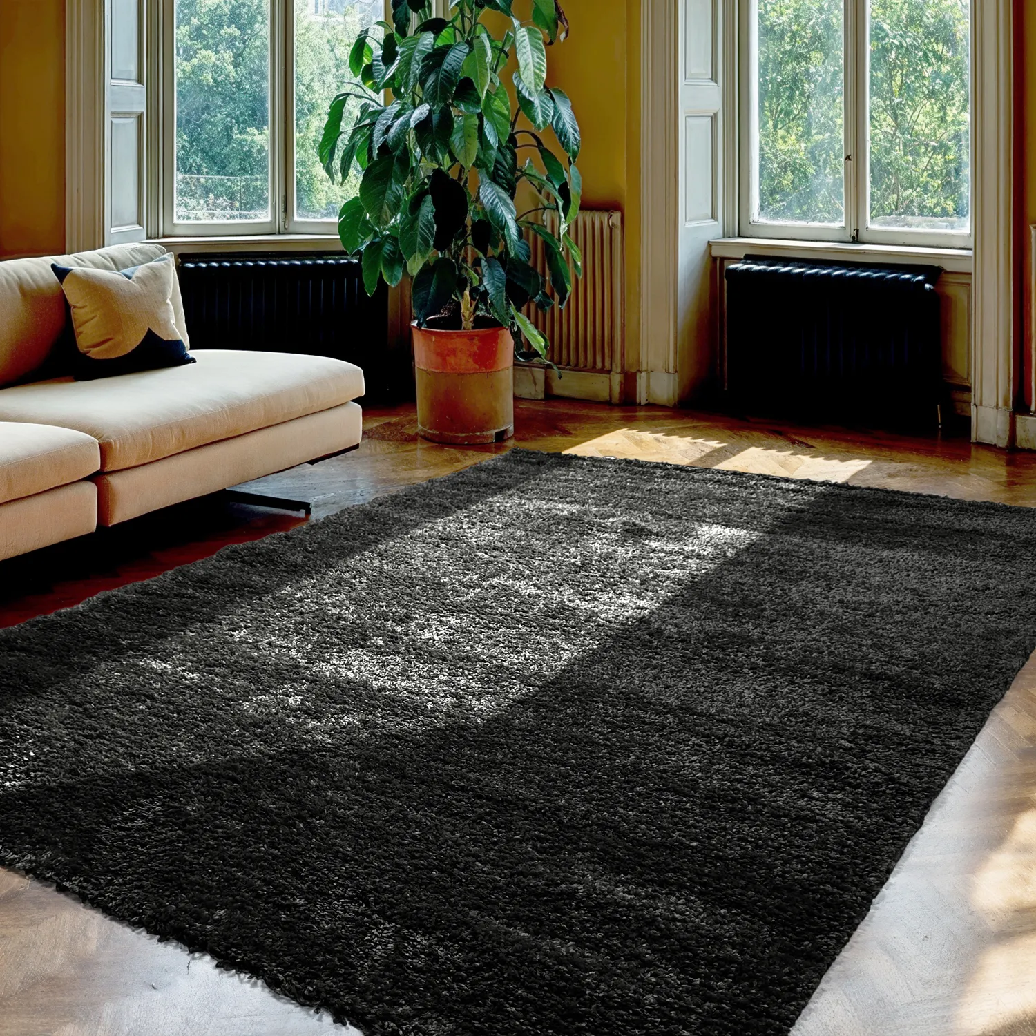 Ryatæpper - Zoe (sort)