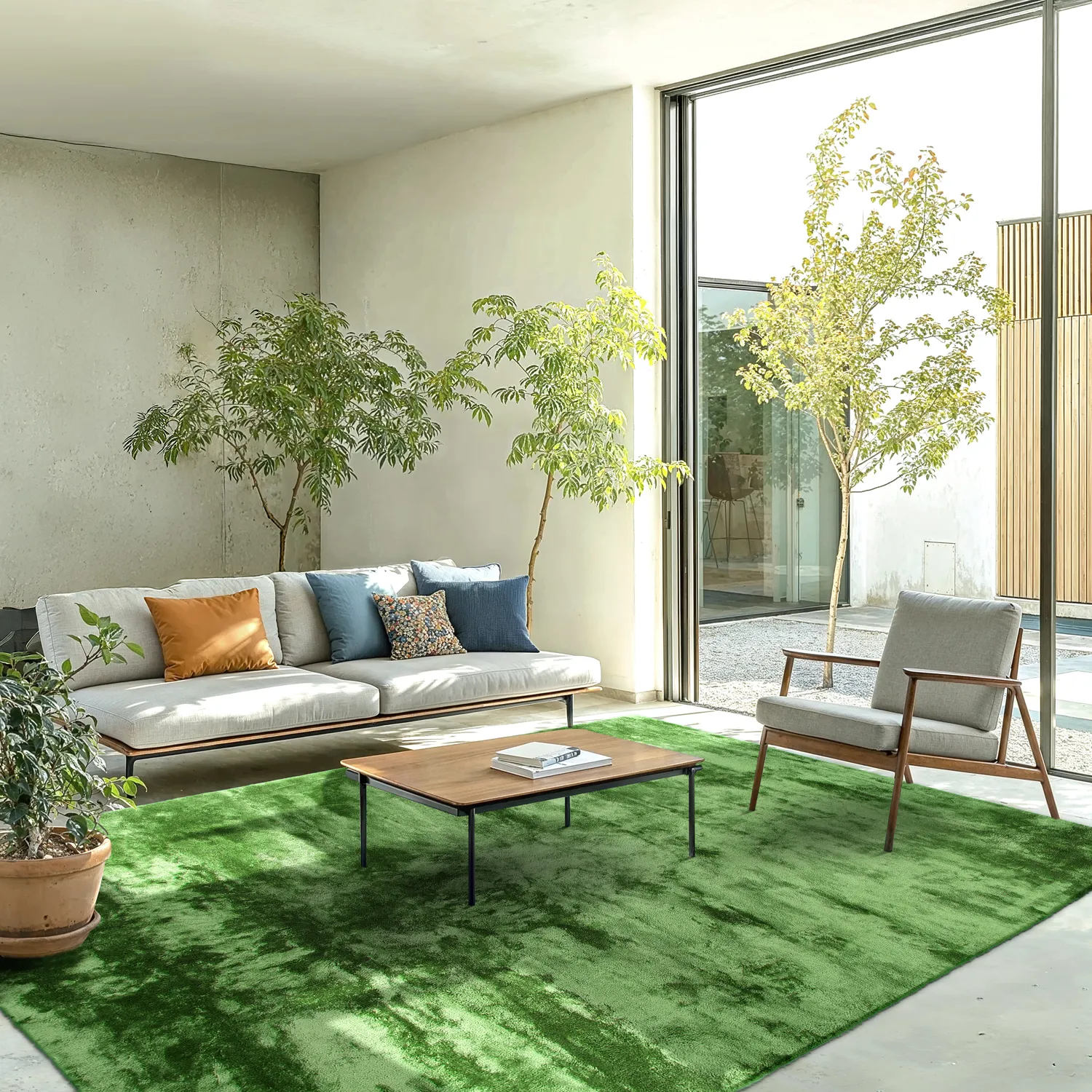 Ryatæpper - Aranga Super Soft Fur (olivengrøn)