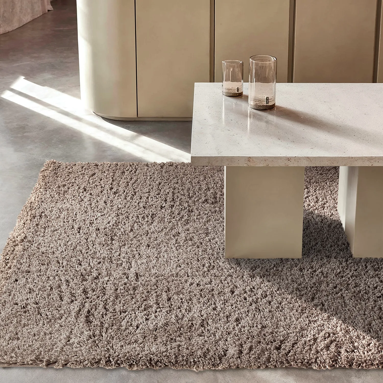 Ryatæpper - Combarro Solid Cotton Shaggy (taupe)