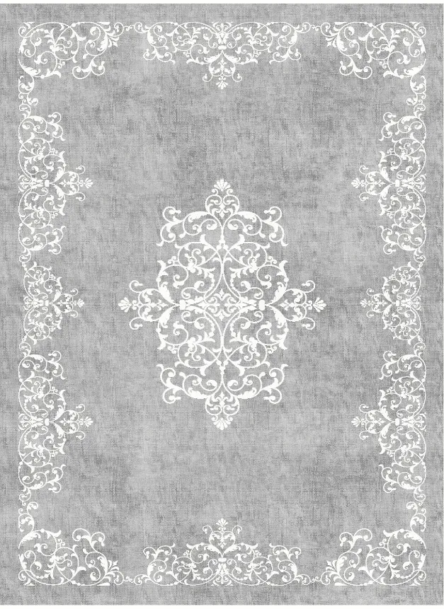 Wilton-tæppe - Santi (grå/hvid)