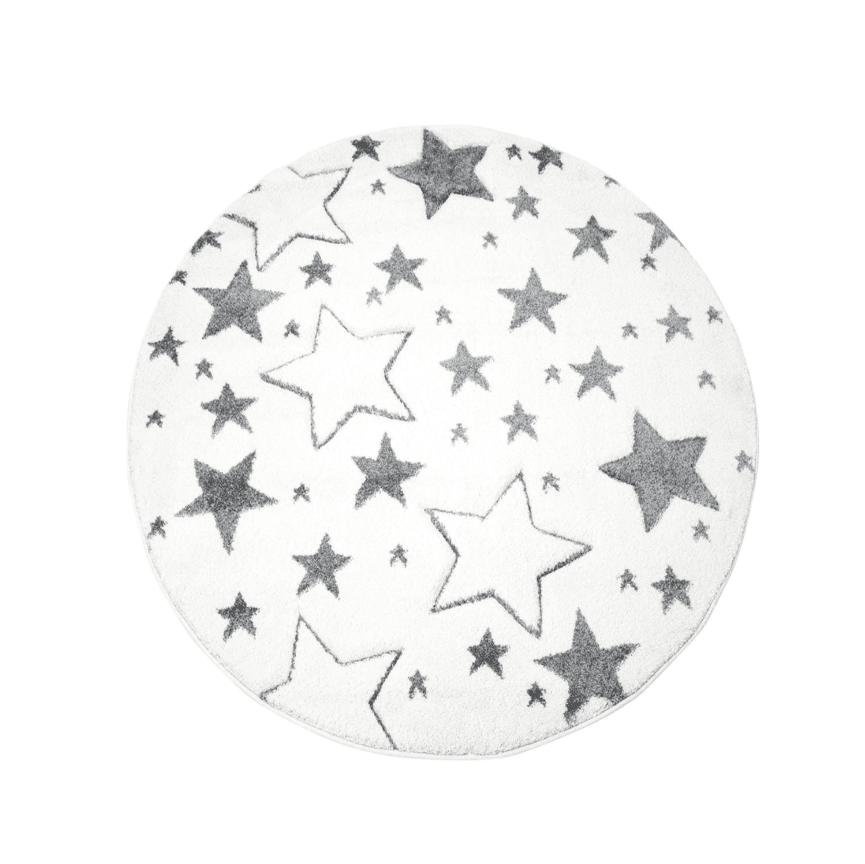 Børnetæppe - Bueno Stars Rund (hvid)