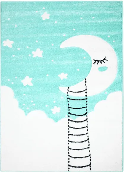 Børnetæppe - Bueno Moon (turkis)