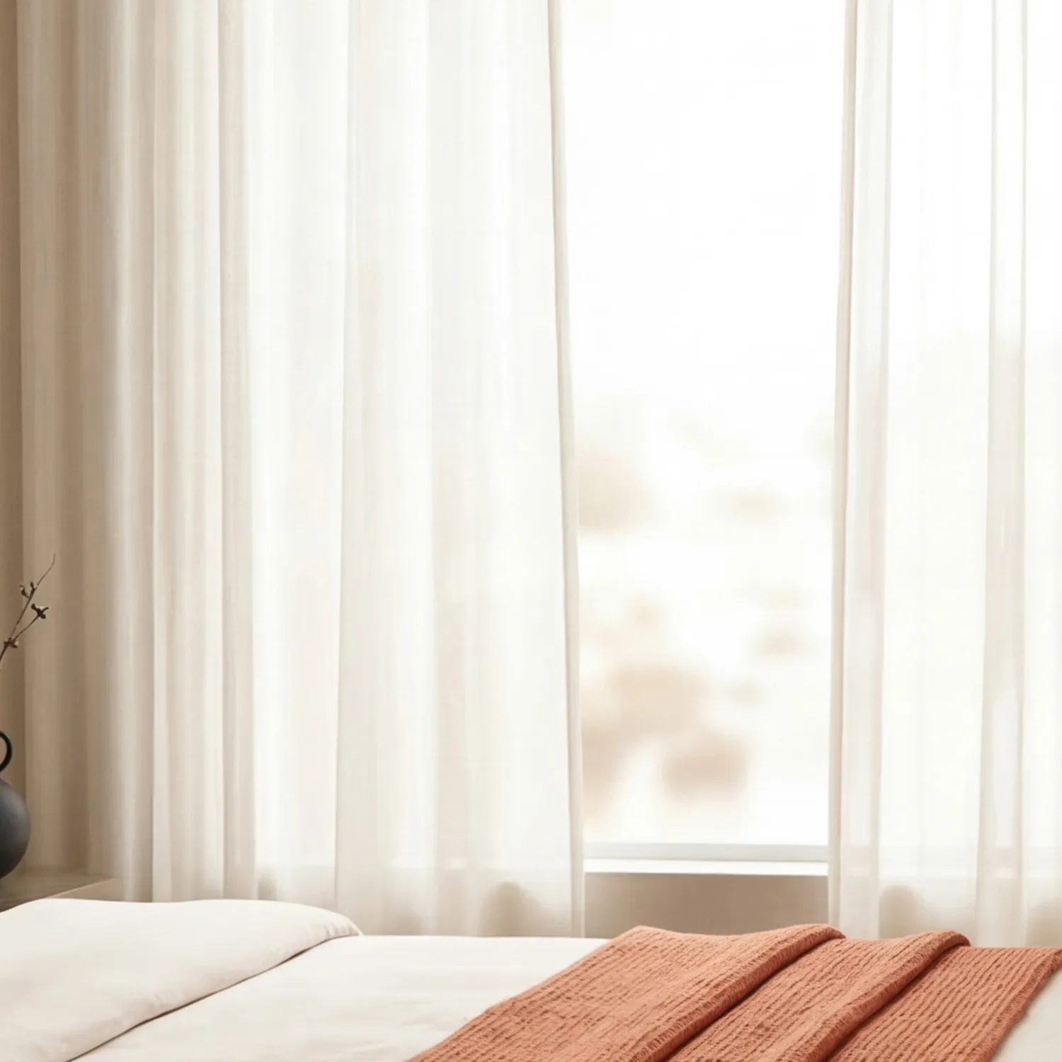 Gardiner 2-pak - Bomuldsgardiner Selena (beige)