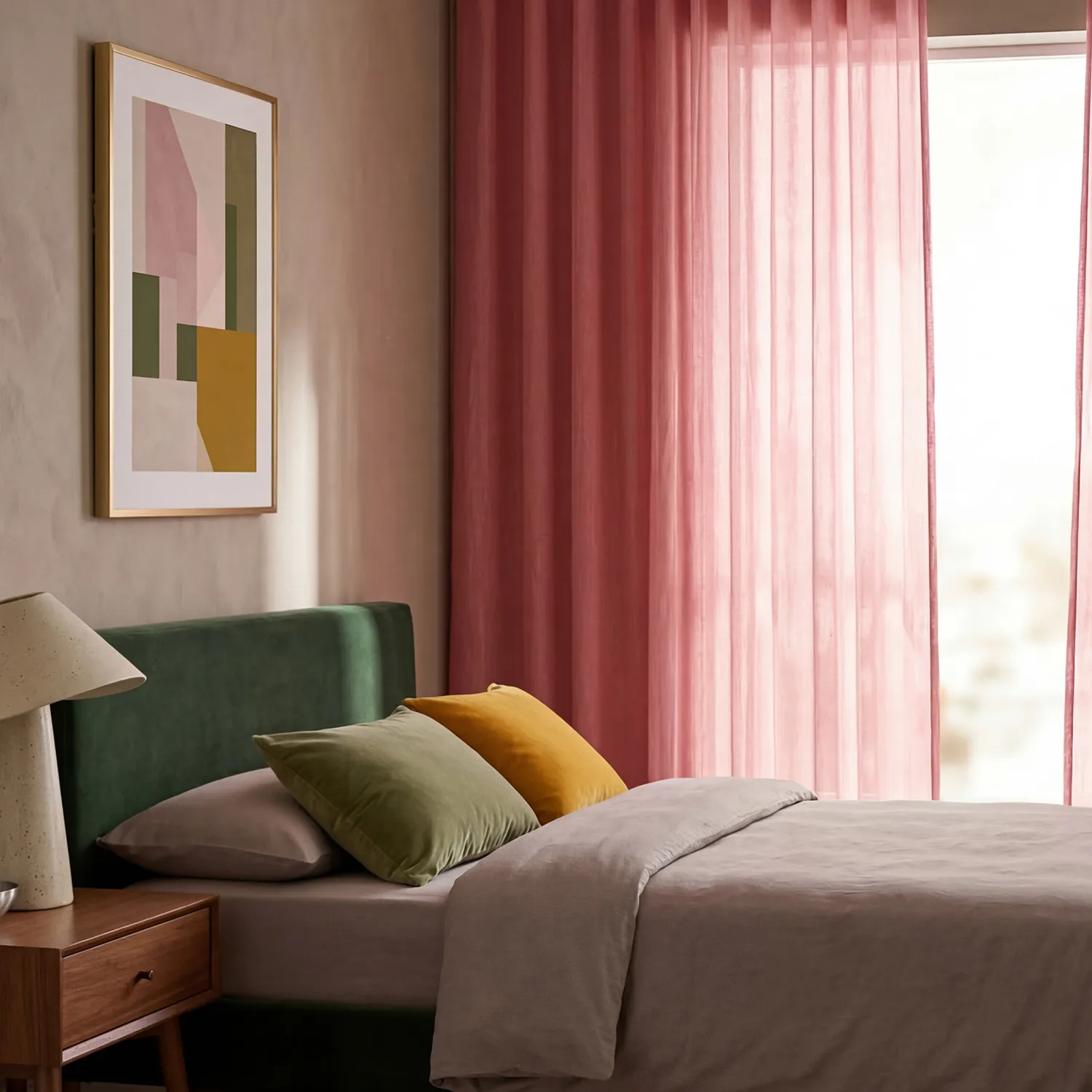 Gardiner 2-pak - Bomuldsgardiner Selena (terracotta)