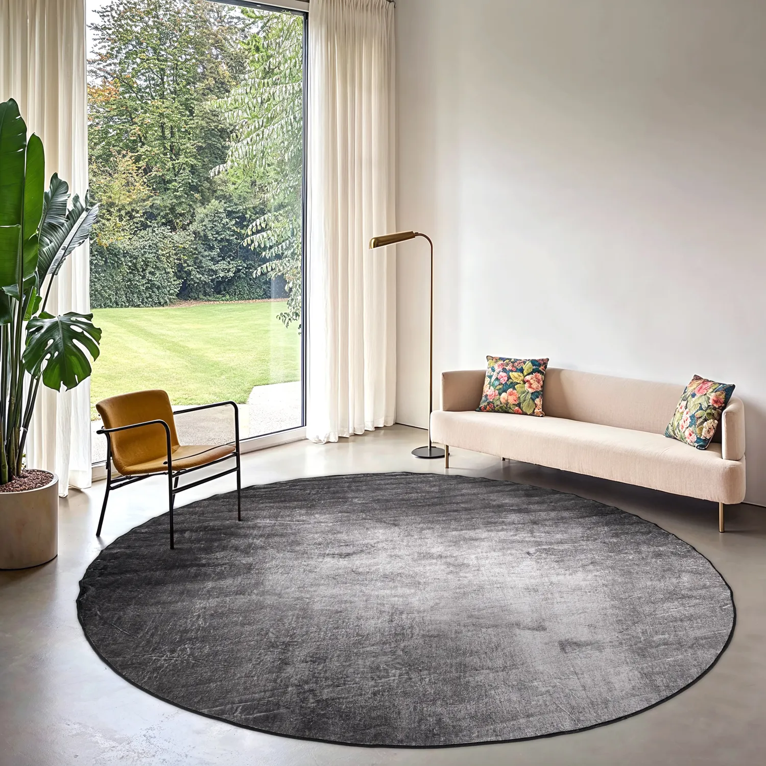 Rundt tæppe - Serifos (grå)