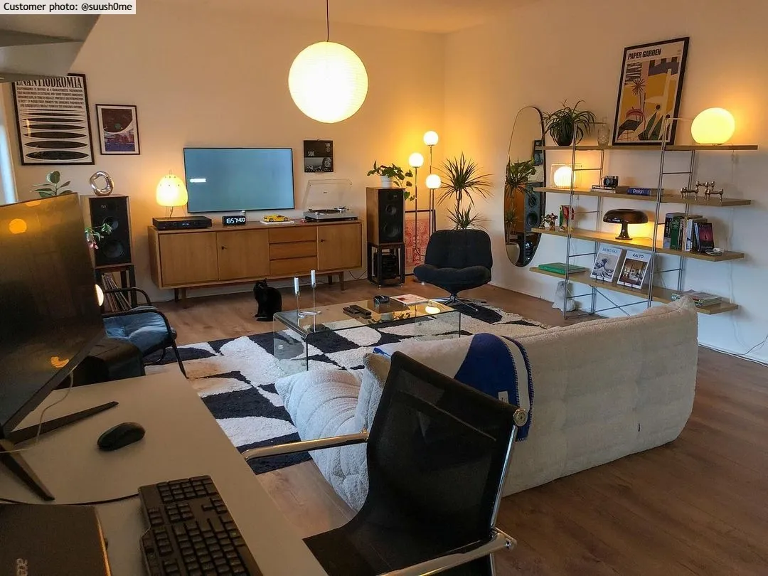 Ryatæpper - Siberia Natural Cotton Shaggy (offwhite/sort)