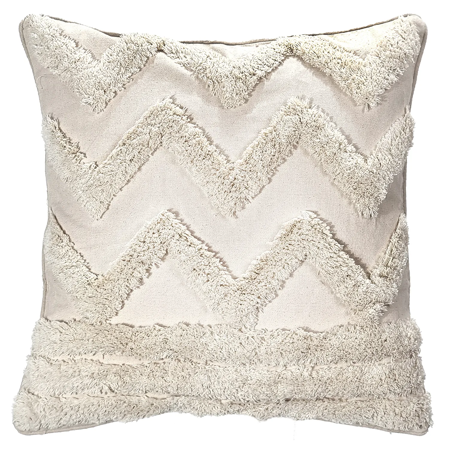 Pudebetræk - Pompom Boho 45 x 45 cm (offwhite)