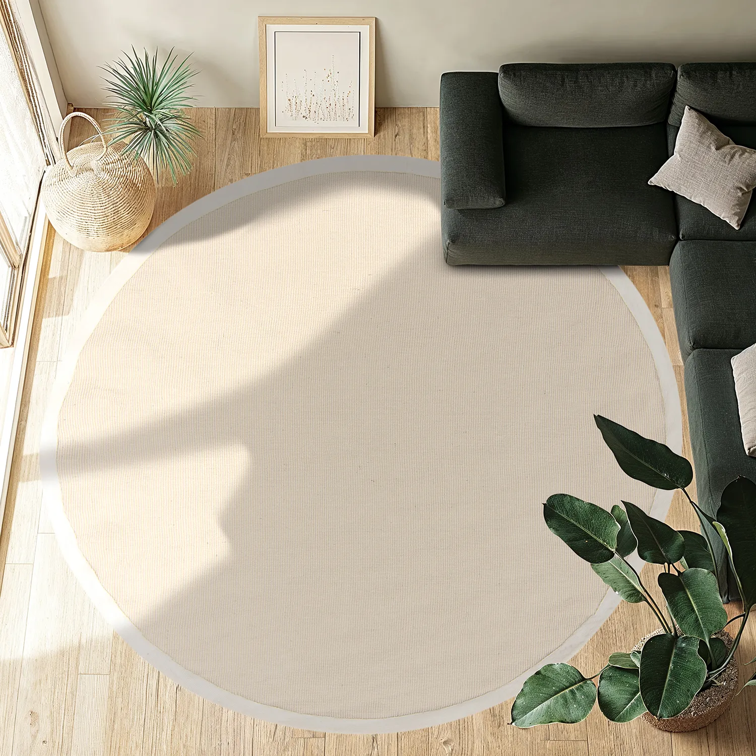 Runde tæpper (sisal) - Agave (naturhvid)