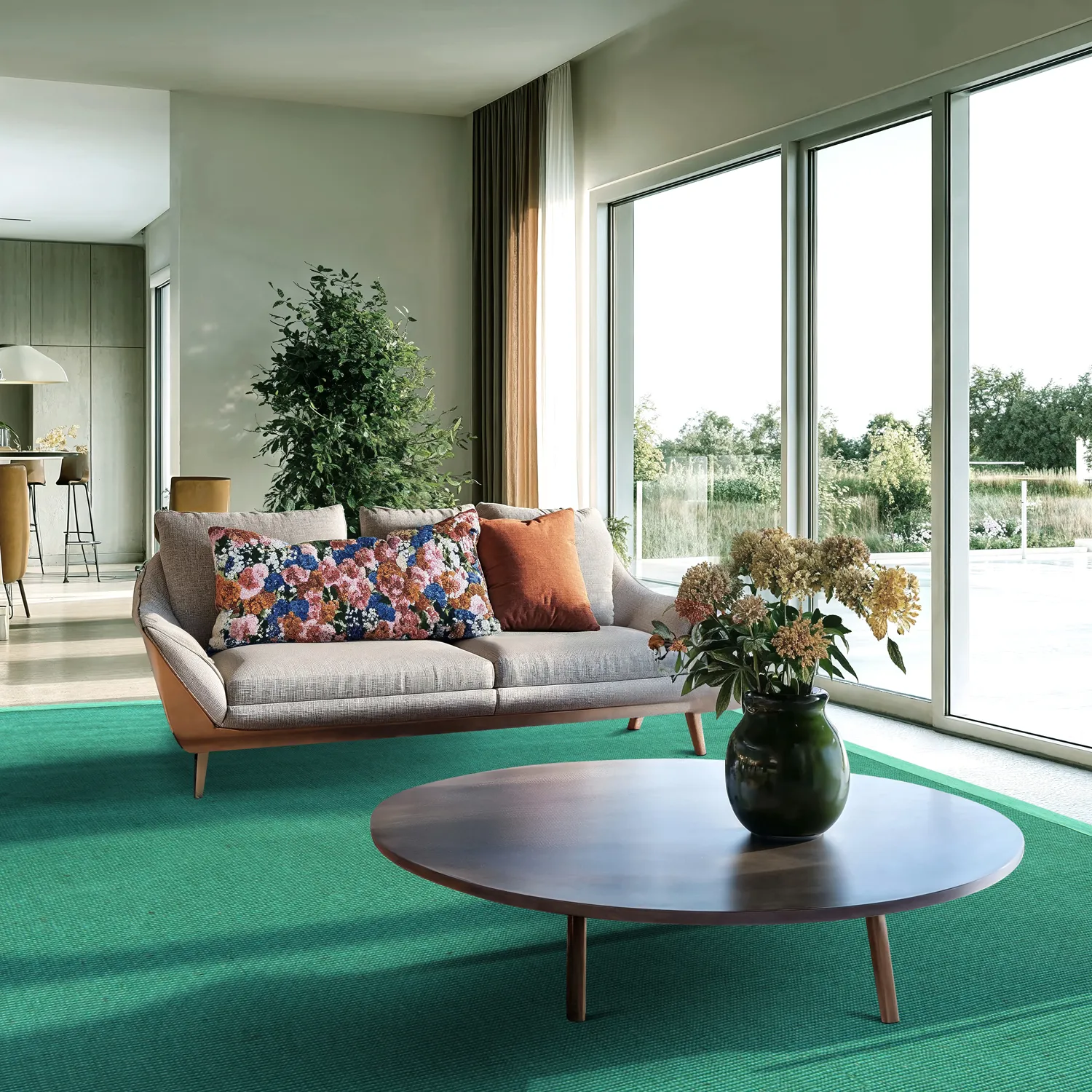 Sisaltæppe - Agave (smaragdgrøn)