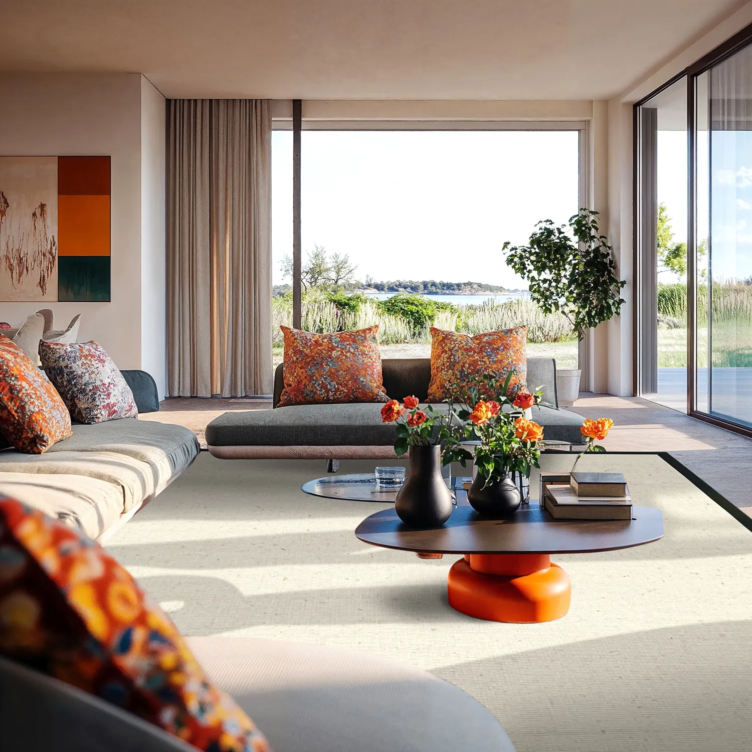 Sisaltæppe - Agave (sort/offwhite)