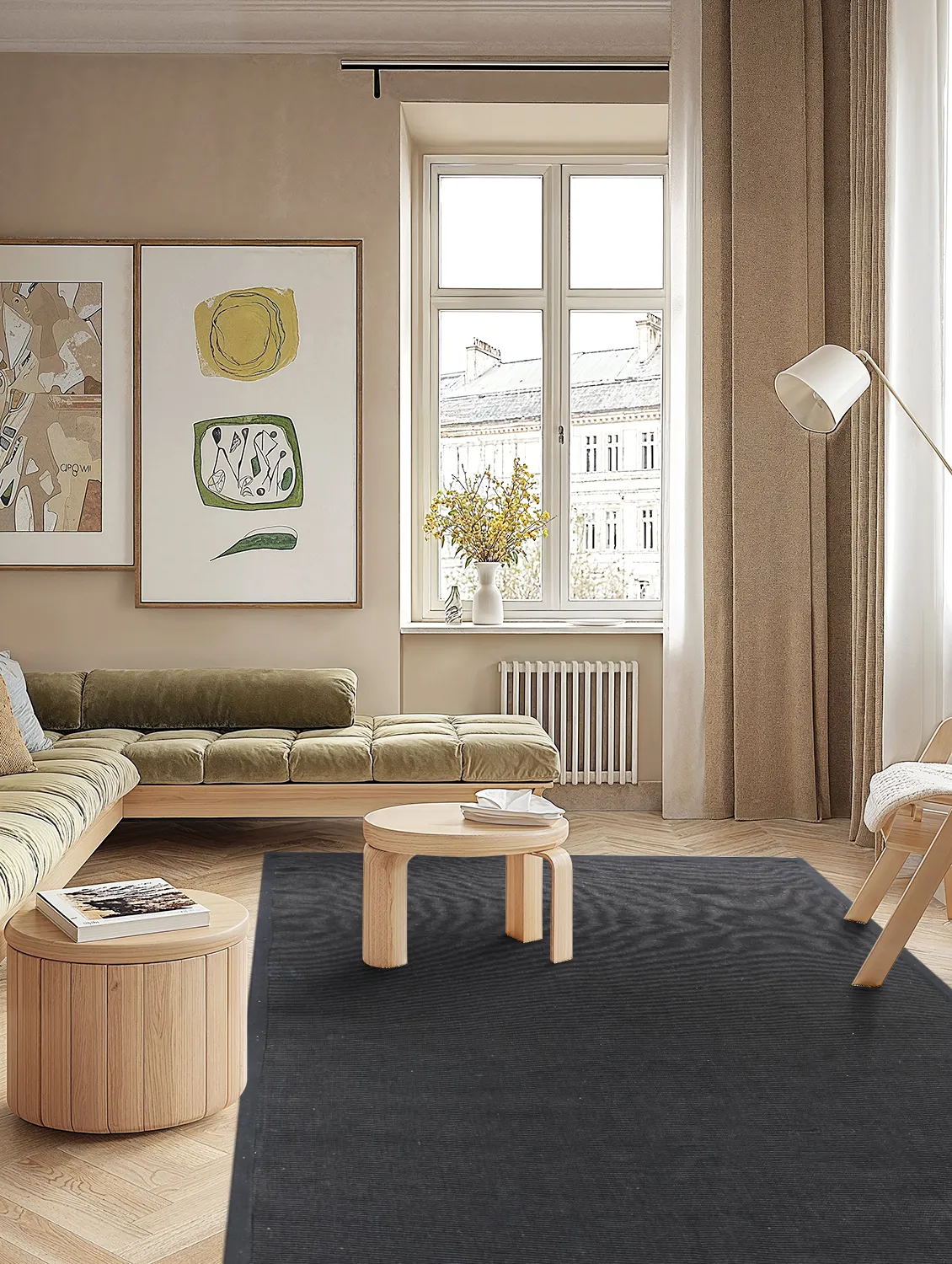 Sisaltæppe - Agave (sort)