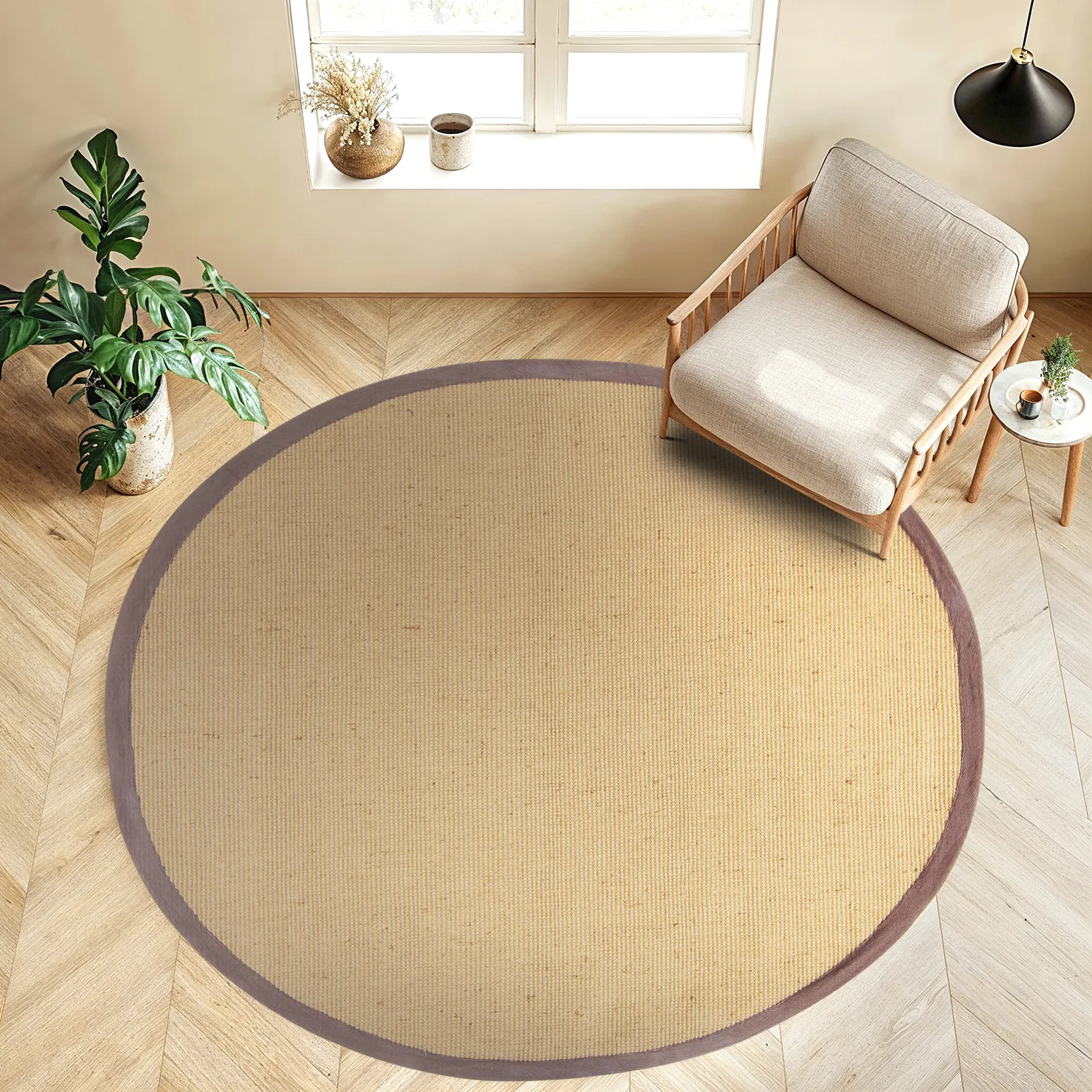 Runde tæpper (sisal) - Agave (natur/brun)