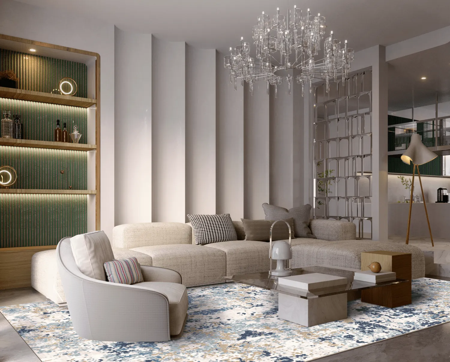 Wilton-tæppe - Hiboun (blå)