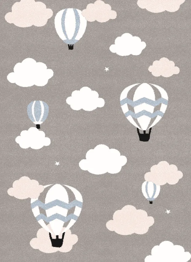 Børnetæppe - Balloons (blå)