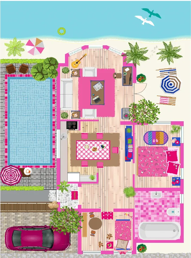 Børnetæppe - Beach world