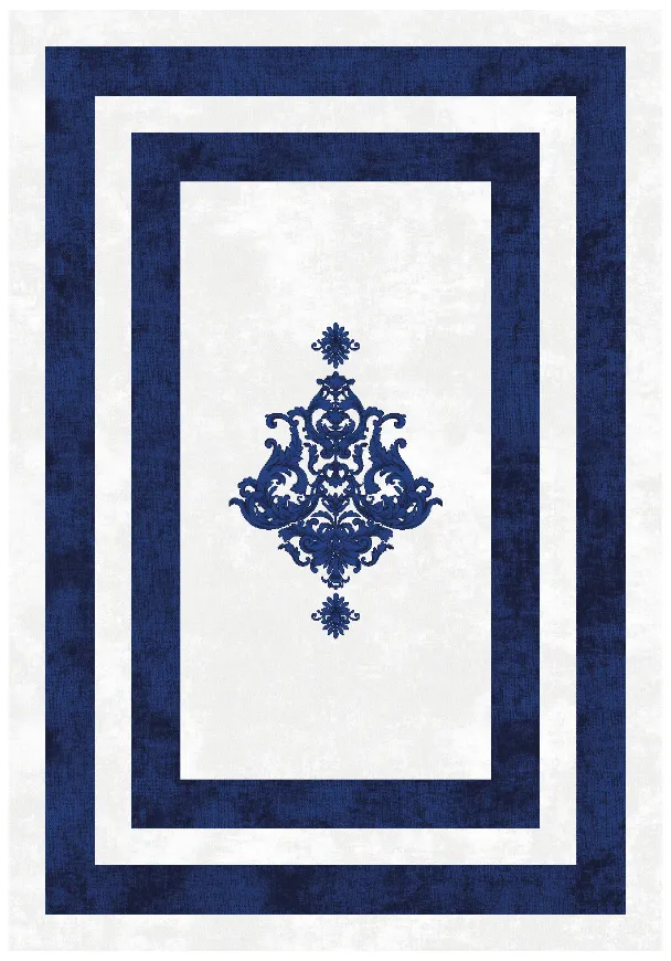 Wilton-tæppe - Soros (blå/hvid)