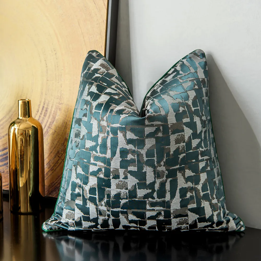 Pudebetræk - Square Luxury 45 x 45 cm (grøn/multi)