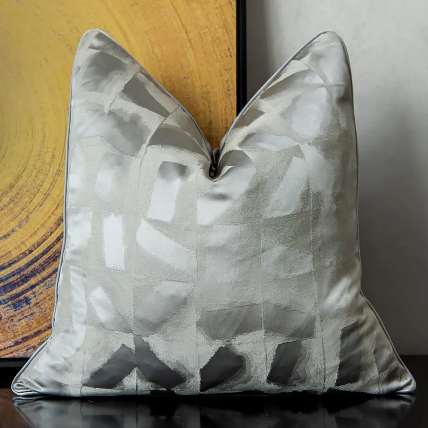 Pudebetræk - Square Luxury 45 x 45 cm (sølv)