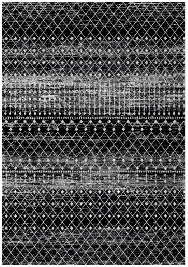 Wilton-tæppe - Stella (sort/hvid)