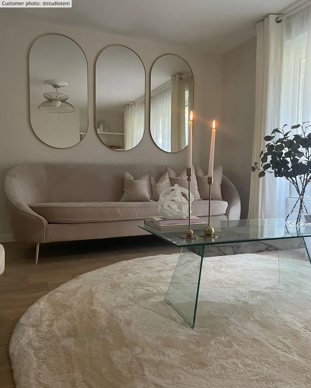 Runde tæpper - Aranga Super Soft Fur (beige)